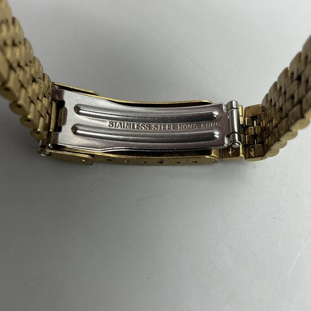 Vintage Bulova Marine Star Womens Watch 23mm Gold Tone New Battery 7.25